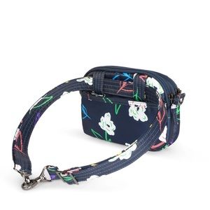 NWT LUG Brand Super Coupe Convertible Crossbody Bag Navy Color w/Floral Print